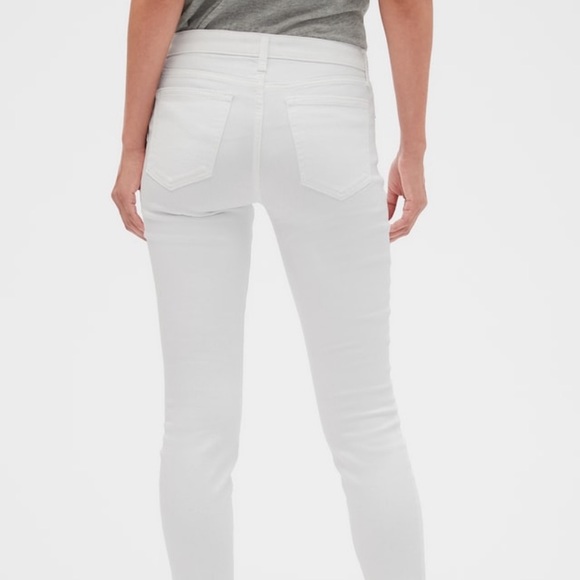 Gap White Distressed Mid Rise Skinny Jean Legging - Picture 2 of 7